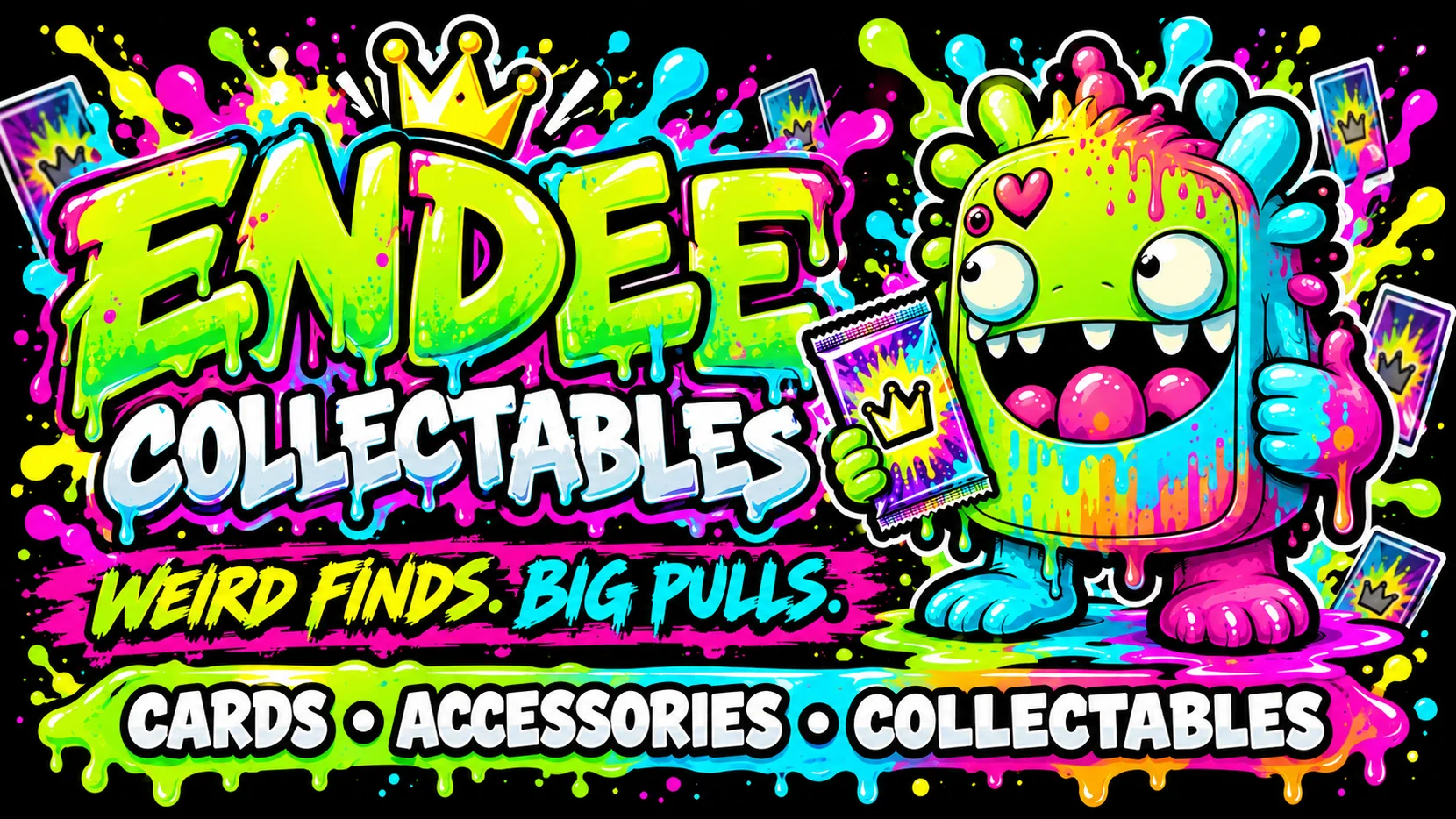 Endee Collectables colourful wide-format slime monster brand artwork