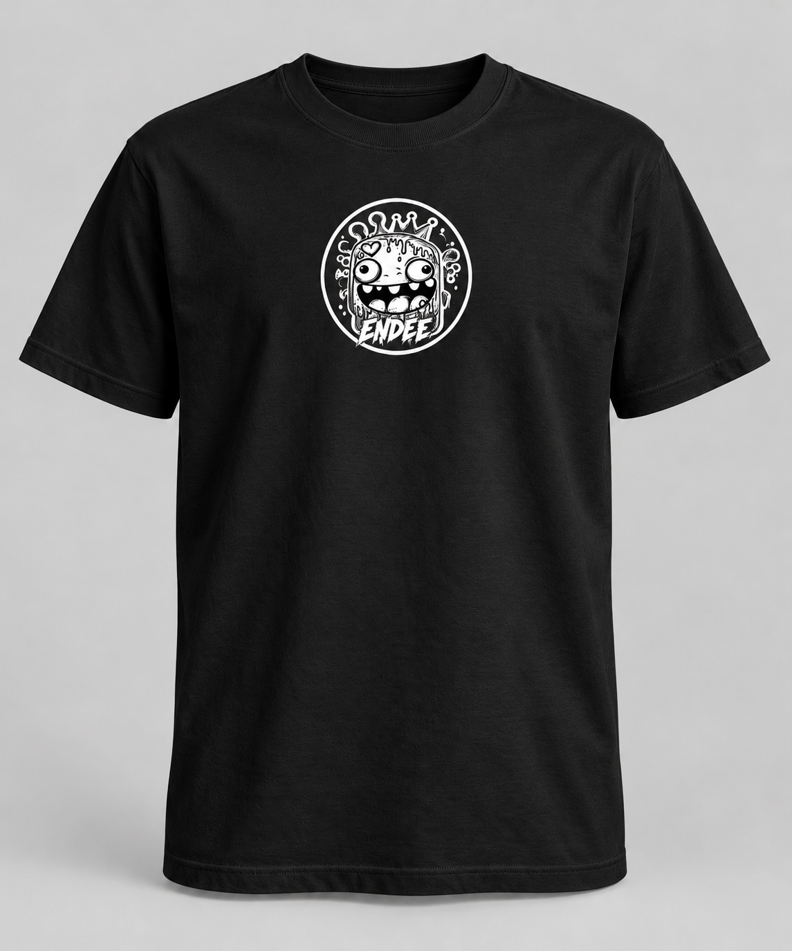 Endee Mascot Badge T-Shirt — black