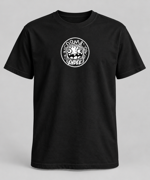 Endee Mascot Badge T-Shirt — black