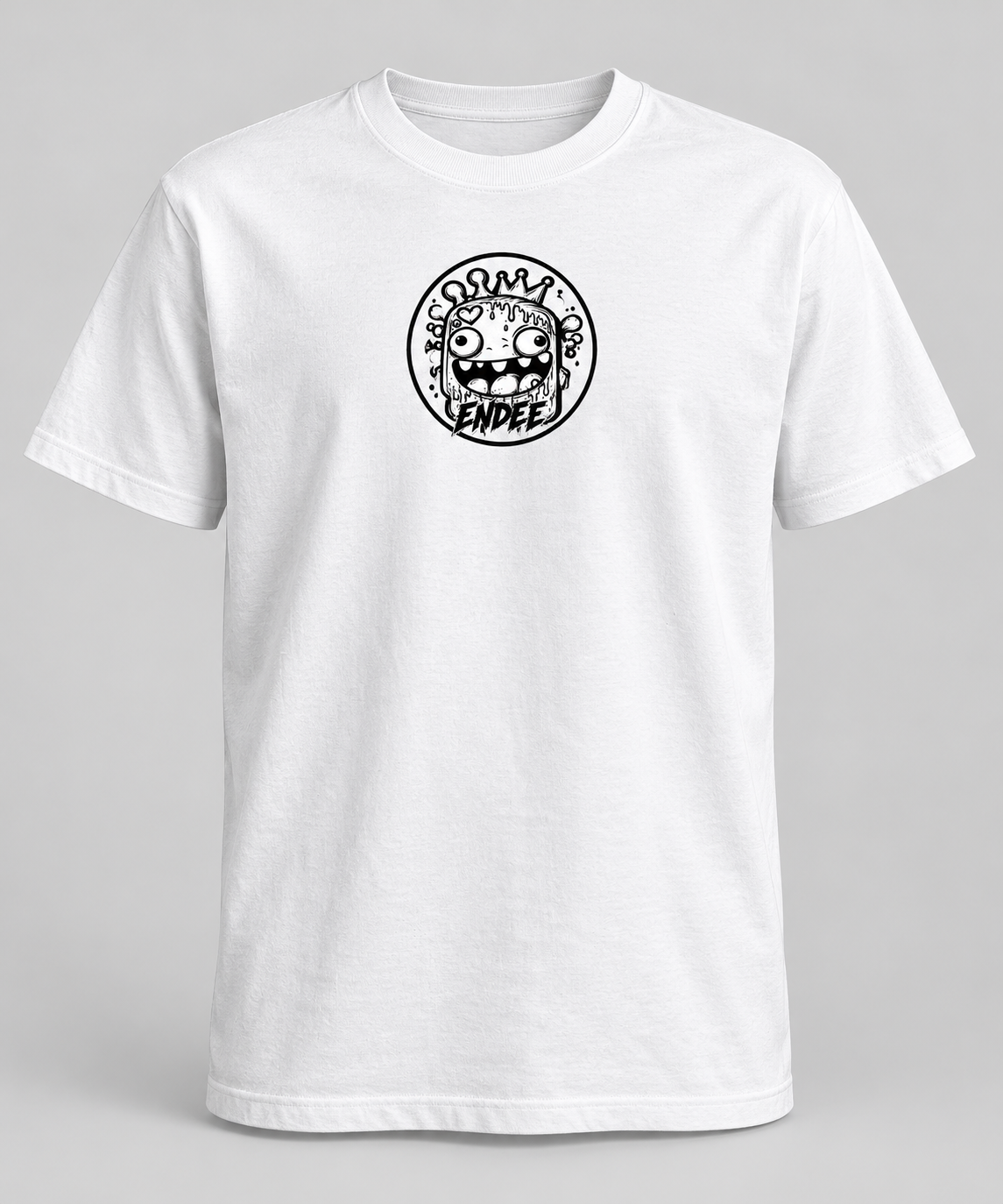 Endee Mascot Badge T-Shirt — white