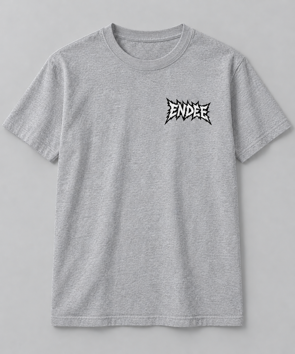 Endee Mono Chest Logo T-Shirt — grey