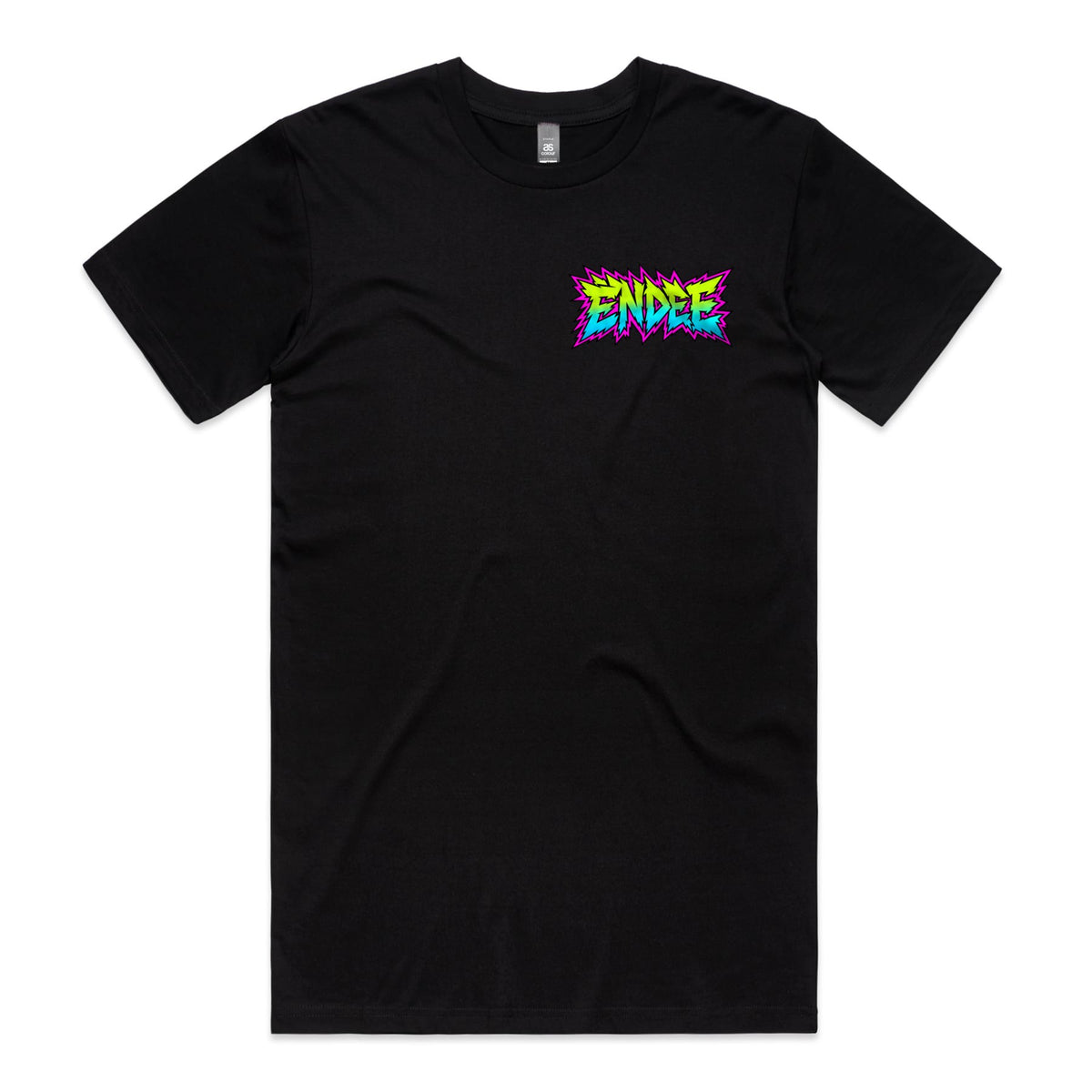 Endee Neon Longline Tee – Black | Endee Collectables, front