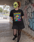 Endee Monster — Graphic Tee in black — varied natural head pose, AI-generated model mockup