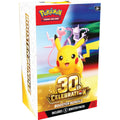 Pokémon TCG 30th Celebration English six-pack sealed booster bundle box featuring Pikachu, Mew and Mewtwo