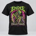 Void Mantis neon graphic design on black Endee Collectables T-shirt